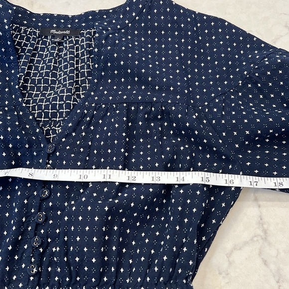 Madewell Dobby V-Neck Tiered Midi Dress Size Small - Picture 8 of 11